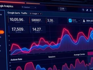 Graph showing website analytics data with visitor trends, traffic sources, and engagement metrics.