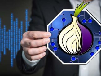 illustration representing the Dark Web and the TOR logo with hidden websites and anonymous browsing.